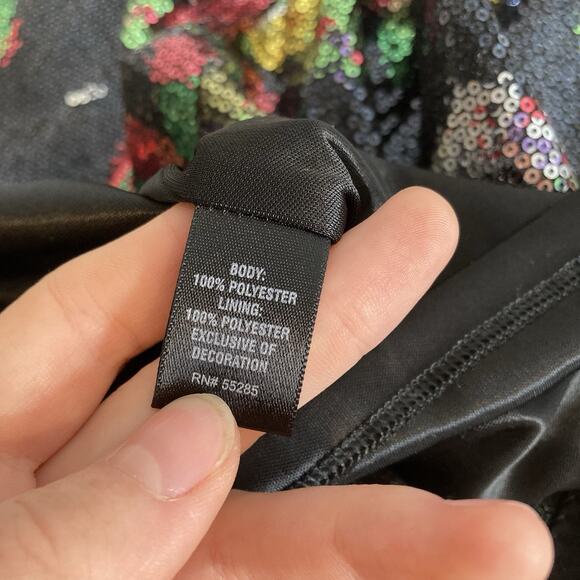 Express Y2K Women’s Shimmery Floral Sequin Tunic Dress Size S‎ Going Out Disco - Picture 6 of 11